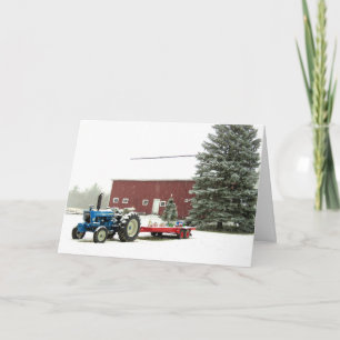 Cartes Pour Fêtes Annuelles Tracteur et grange
