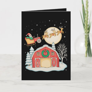 Cartes Pour Fêtes Annuelles Tracteur Père Noël Ferme Agriculteur Noël Agricult