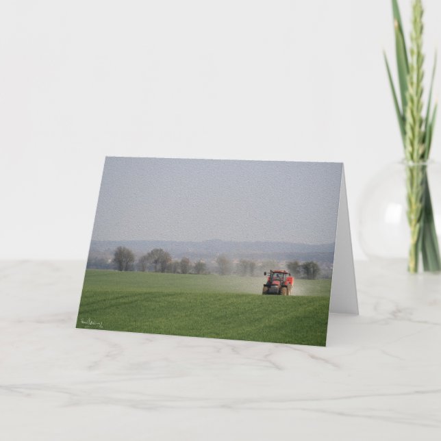 Cartes Pour Fêtes Annuelles Tracteur rouge, Shireoaks. (Devant)