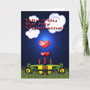 Cartes Pour Fêtes Annuelles Tracteurs de baiser sous les coeurs