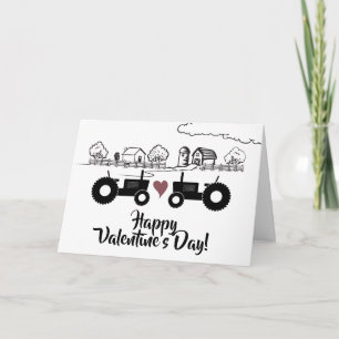 Cartes Pour Fêtes Annuelles Tracteurs en LOVE Country Farm Saint Valentin