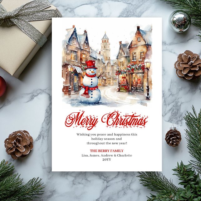 Cartes Pour Fêtes Annuelles Traditional Christmas scene greeting card (Traditional Christmas scene greeting card

)