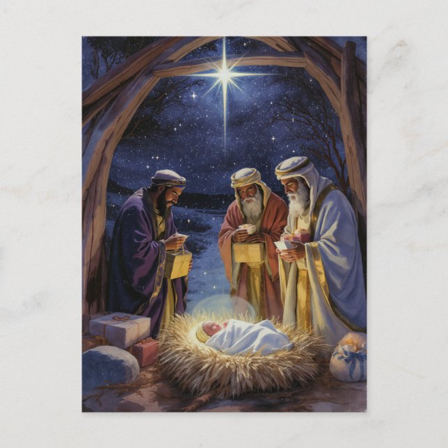 Cartes Pour Fêtes Annuelles Traditional Three Wise Men Nativity (Devant)