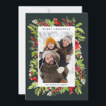 Cartes Pour Fêtes Annuelles Traditional watercolor floral   foliage christmas<br><div class="desc">Traditional watercolor floral and foliage Christmas Holiday card. Beautiful watercolor painted foliage and modern script text. Part of a collection.</div>