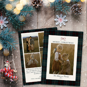 Cartes Pour Fêtes Annuelles Traditionnel Chic Tartan Plaid Noël 5 Photo