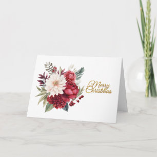 Cartes Pour Fêtes Annuelles Traditionnel Floral de Noël Joyeux Noël