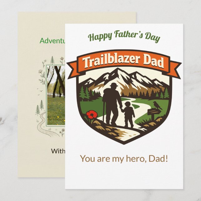 Cartes Pour Fêtes Annuelles Trailblazer Dad Customizable Father's Day (Devant / Derrière)