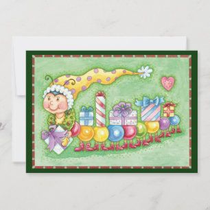 Cartes Pour Fêtes Annuelles Train à chenille de Noël avec présentoirs