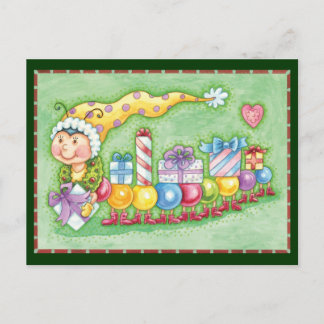 Cartes Pour Fêtes Annuelles Train à chenille de Noël avec présentoirs