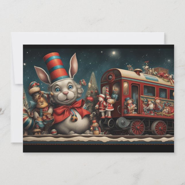 Cartes Pour Fêtes Annuelles Train de bonbons de Noël Whimsical 2 (Devant)