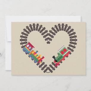 Cartes Pour Fêtes Annuelles Train de la Saint-Valentin Chemin de fer Cœur 