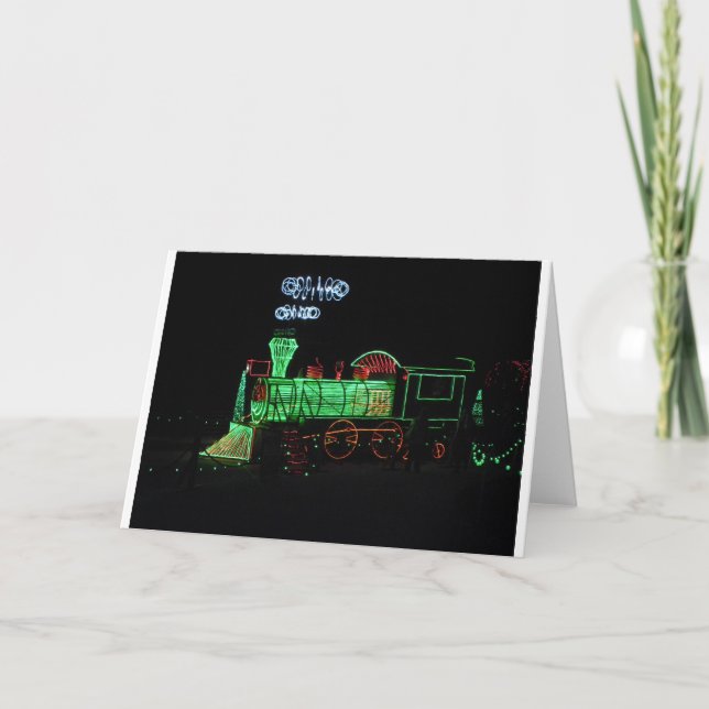 Cartes Pour Fêtes Annuelles Train de lumière de Noël (Devant)