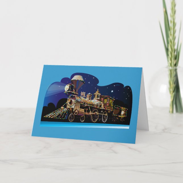 Cartes Pour Fêtes Annuelles Train de Noël (Devant)