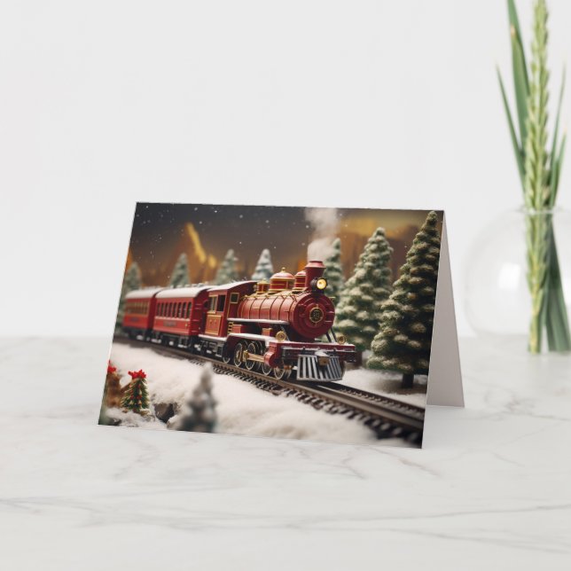 Cartes Pour Fêtes Annuelles Train de Noël (Devant)