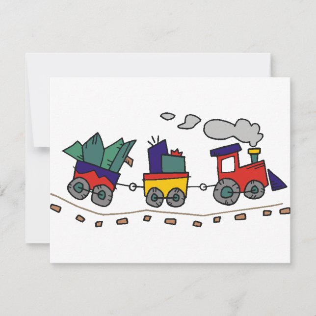 Cartes Pour Fêtes Annuelles Train de Noël (Devant)
