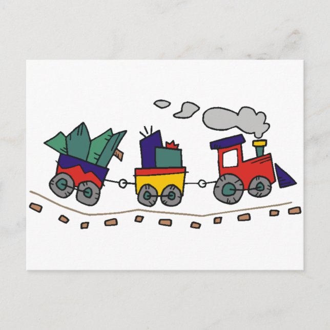 Cartes Pour Fêtes Annuelles Train de Noël (Devant)