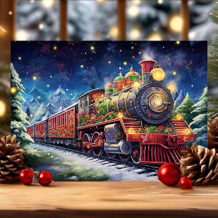 Cartes Pour Fêtes Annuelles Train de Noël Festif