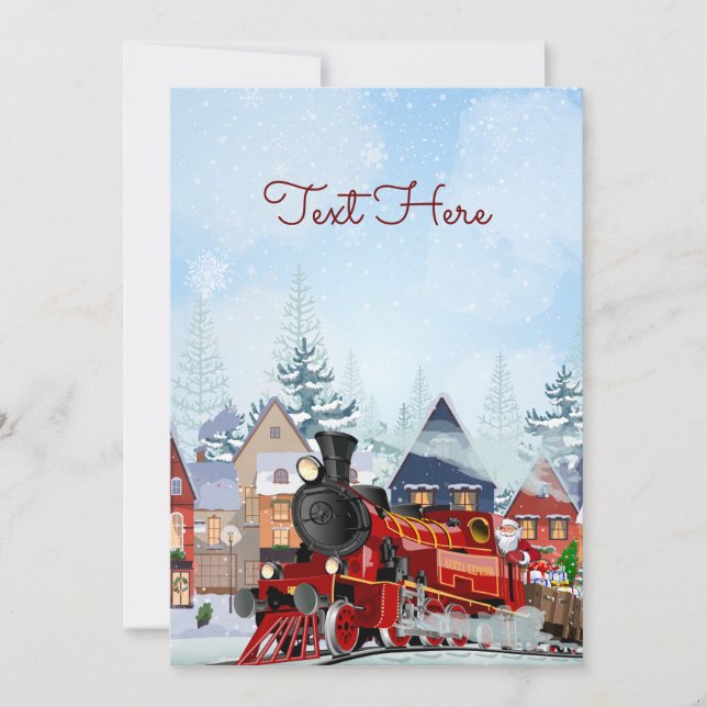 Cartes Pour Fêtes Annuelles train de Noël hiver  (Devant)