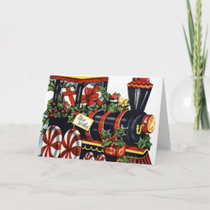 Cartes Pour Fêtes Annuelles Train de Noël Vintage