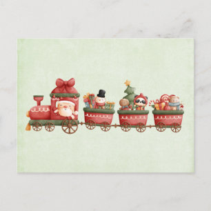 Cartes Pour Fêtes Annuelles Train de Noël Vintage avec jouets