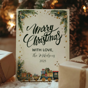 Cartes Pour Fêtes Annuelles Train de Noël Vintage et Cadeaux
