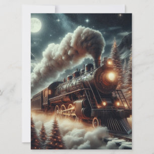 Cartes Pour Fêtes Annuelles Train de nuit d'hiver/Noël