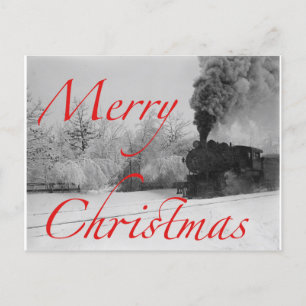 Cartes Pour Fêtes Annuelles Train En Neige Joyeux Noël