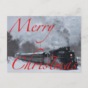 Cartes Pour Fêtes Annuelles Train En Neige Joyeux Noël