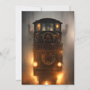 Cartes Pour Fêtes Annuelles Train fantôme d'Halloween ensorcelé 