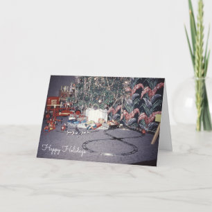 Cartes Pour Fêtes Annuelles Train Jouets Vintages de Noël du milieu du siècle