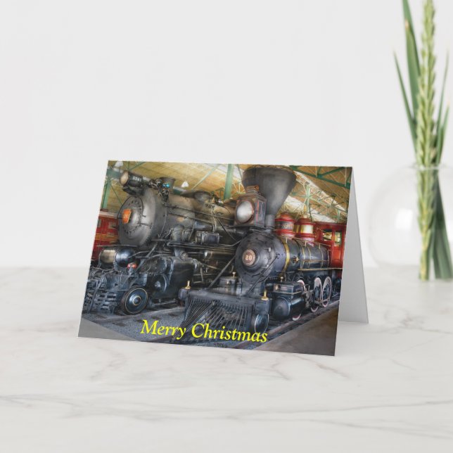 Cartes Pour Fêtes Annuelles Train - Locomotives à vapeur (Devant)