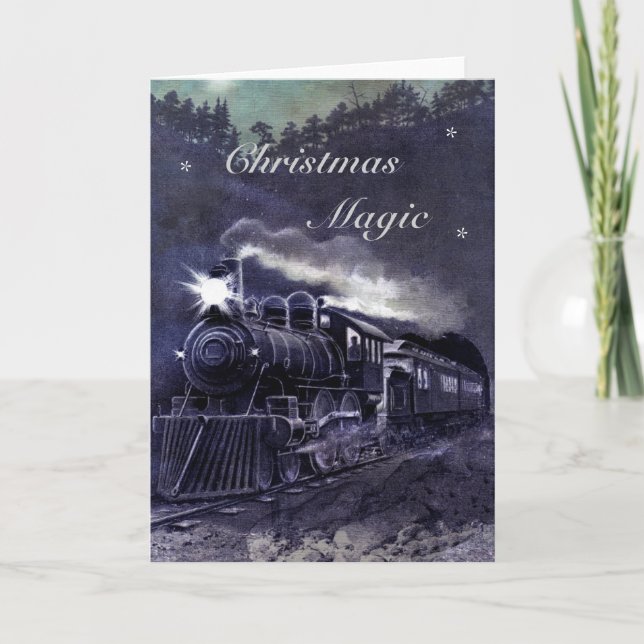 Cartes Pour Fêtes Annuelles Train magique "Magie de Noël" (Devant)