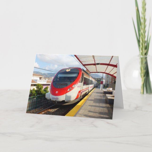 Cartes Pour Fêtes Annuelles Train Renfe sur la Costa del Sol, Espagne (Devant)