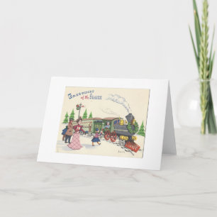 Cartes Pour Fêtes Annuelles Train vintage de Noël