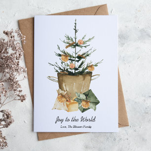 Cartes Pour Fêtes Annuelles Tranches d'orange à l'aquarelle élégante Cinnamon 