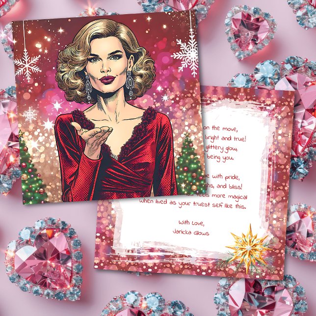 Cartes Pour Fêtes Annuelles Transgender Woman Festive Christmas Poem (Créateur téléchargé)