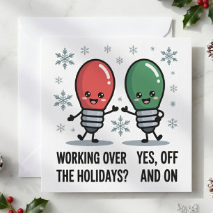 Cartes Pour Fêtes Annuelles Travail pendant les vacances de Noël Blague drôle 