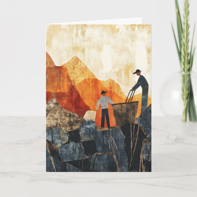 Cartes Pour Fêtes Annuelles Travailleurs couleur Abstraits (Devant)