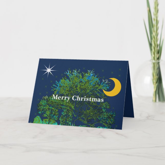 Cartes Pour Fêtes Annuelles Tree Blues (Devant)