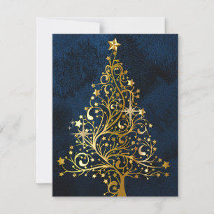 Cartes Pour Fêtes Annuelles Tree de Golden Christmas