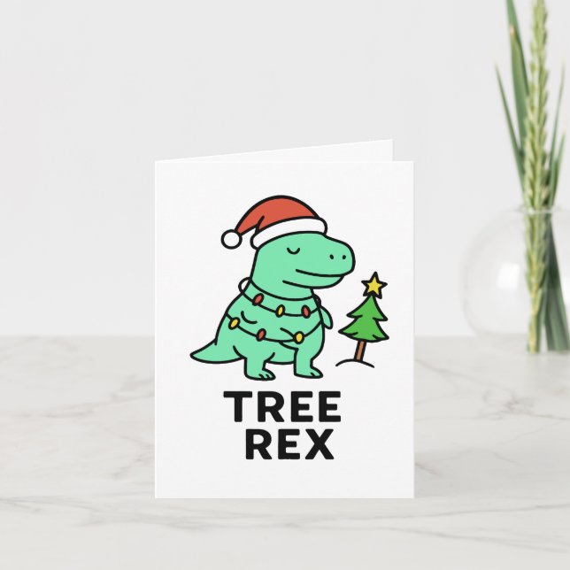 Cartes Pour Fêtes Annuelles Tree Rex - Funny Christmas Card (Devant)