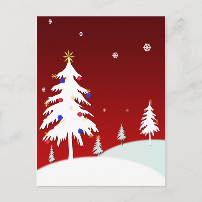 Cartes Pour Fêtes Annuelles Trees de White Christmas (Devant)