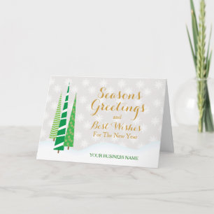 Cartes Pour Fêtes Annuelles Trees & Snowflakes Business Season's Greetings