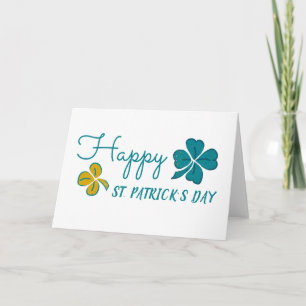 Cartes Pour Fêtes Annuelles Trèfle à quatre feuilles Shamrock Joyeuse Saint-Pa