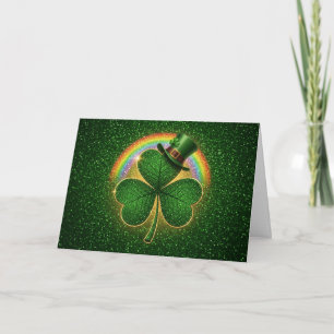 Cartes Pour Fêtes Annuelles Trèfle Chanceux Lumineux