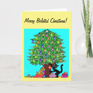 Cartes Pour Fêtes Annuelles Trèfle Noël du chat