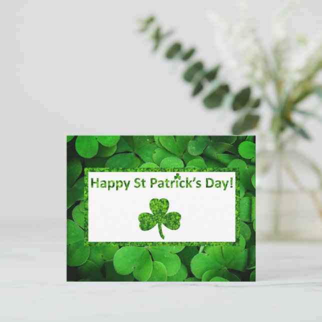 Cartes Pour Fêtes Annuelles Trèfle Saint-Patrick (Debout devant)