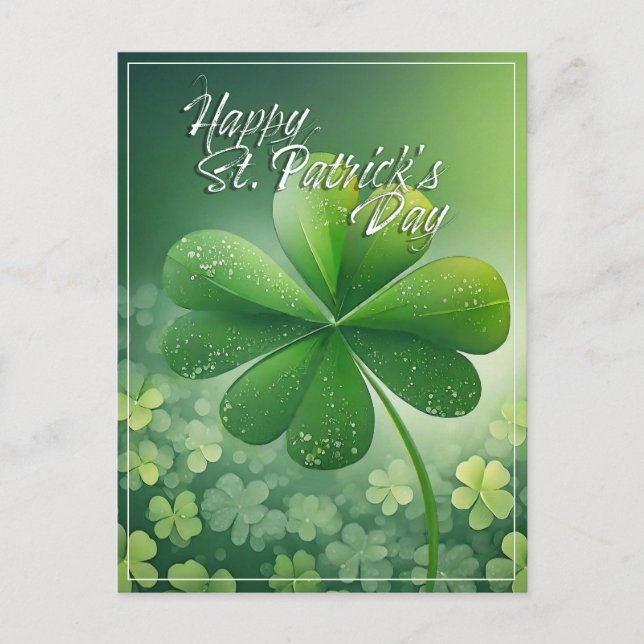 Cartes Pour Fêtes Annuelles Trèfles verts Joyeuse Saint-Patrick (7) c (Devant)