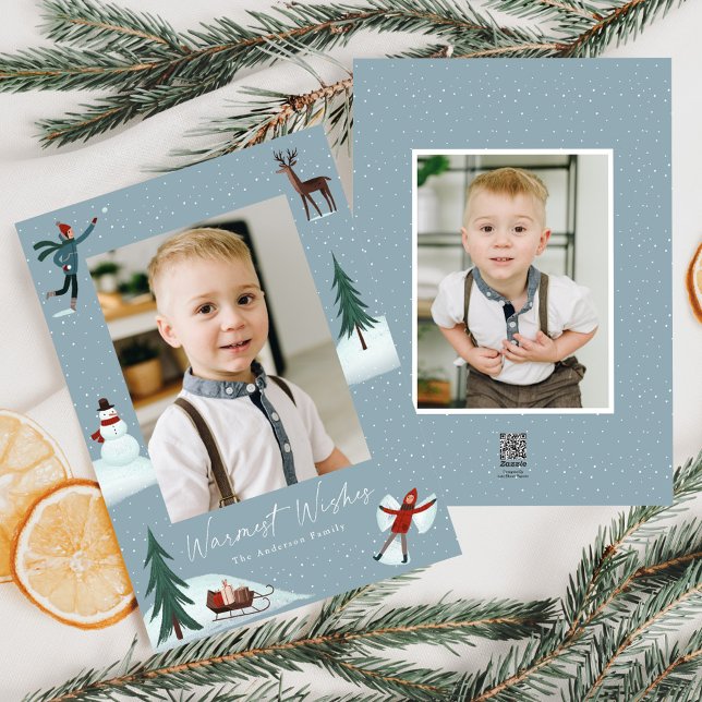 Cartes Pour Fêtes Annuelles Tremblement de neige en chute photo 2 (Créateur téléchargé)