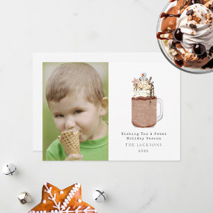 Cartes Pour Fêtes Annuelles Trempette de neige au chocolat de la saison douce